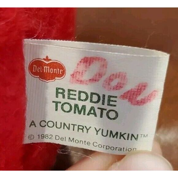 Vtg 1982 Del Monte Reddie Tomato 6 Inch Country Yumkin Stuffed Tomato Plush Toy - Picture 8 of 11